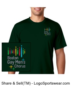 BGMC Logo Evergreen Hanes 4 oz. Cool Dri T-Shirt Design Zoom